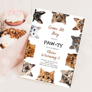 It's Time to Paw-ty Party Animals Kids Birthday Invitation