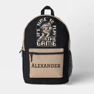 Its time to play the game football Personalised Printed Backpack