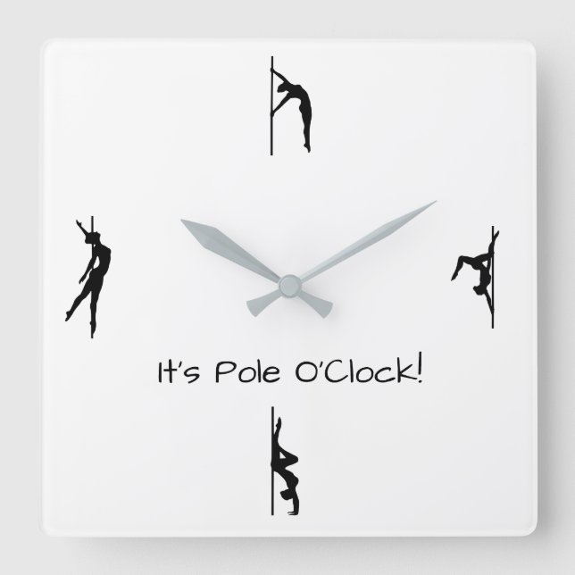 It's Time to Pole Dance! Pole Moves Wall Clock (Front)