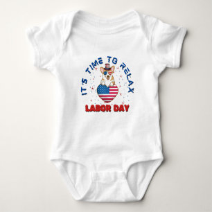 It's Time To Relax Labour Day, Welsh Corgi Dog Baby Bodysuit