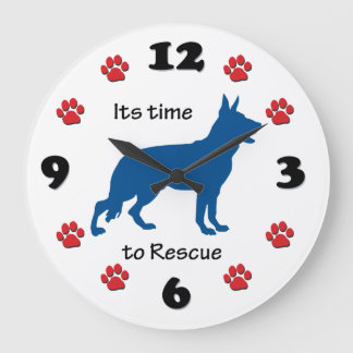 Its Time to Rescue German Shepherds Large Clock