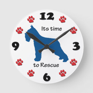 Its Time to Rescue Schnauzers Round Clock