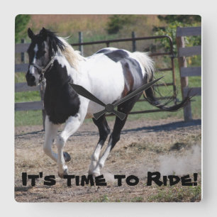 It's Time to Ride a Horse Square Wall Clock