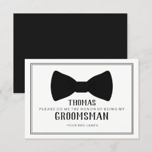 It's Time To Suit Up Groomsman Card - Black Tie