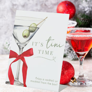 It's Tini Time Chic Dirty Martini Cocktail Bar   Pedestal Sign