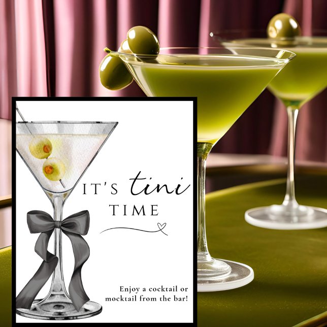 It's Tini Time Funny Dirty Martini Bar Sign (Creator Uploaded)