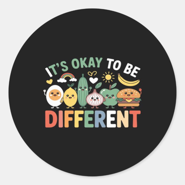 Its To Be Different Cute Diversity Back To School Classic Round Sticker (Front)