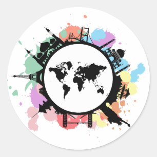 It's travel time classic round sticker