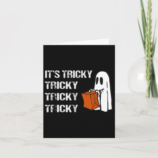 Its Tricky Ghost Boo Fun Halloween Mens  Card (Front)