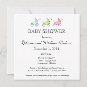 It's Triplets Baby Shower Invitation