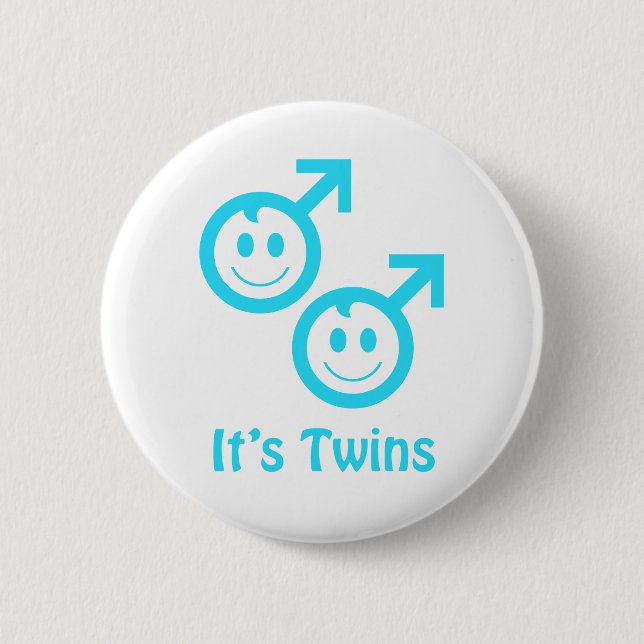 It's twin boys 6 cm round badge (Front)