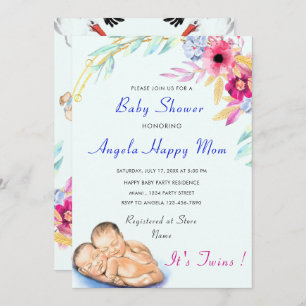 It's Twin Boys Baby Shower Invitation