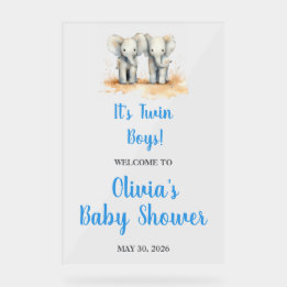 It's Twin Boys Baby Shower Welcome Acrl Acrylic Si Sign