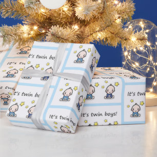It's twin boys gift wrap, baby shower gift wrap  