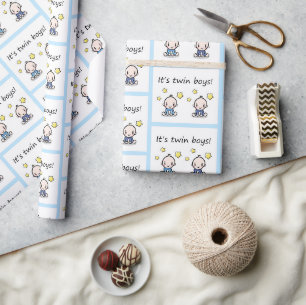 It's twin boys gift wrap, baby shower gift wrap