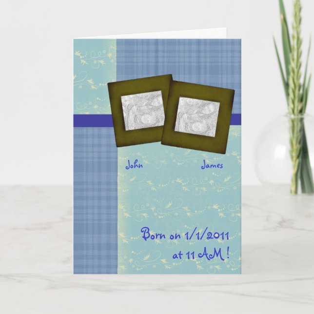 Its twin boys- Photo Birth announcement -Girl (Front)