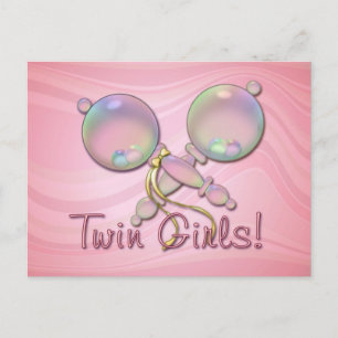 IT'S TWIN GIRLS BABY RATTLE by SHARON SHARPE Postcard
