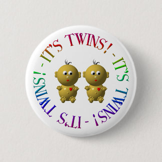 It's twins! 6 cm round badge