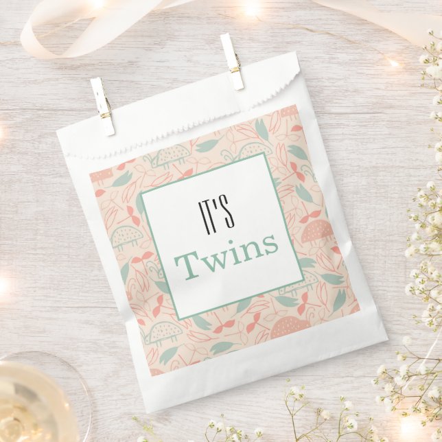 It's Twins! Baby Shower Party Favour Bag (Clipped)