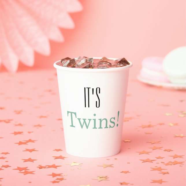 It's Twins! Baby Shower Party Paper Cups (Insitu)