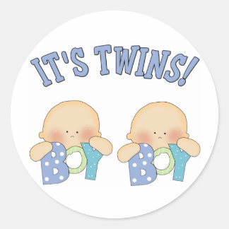 ITS TWINS (Boy Boy) Classic Round Sticker