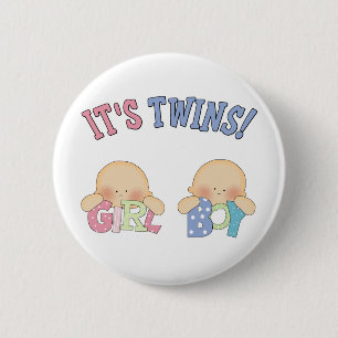 ITS TWINS (Boy Girl) 6 Cm Round Badge