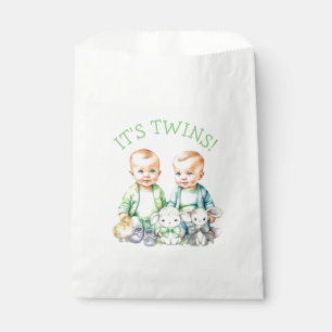 It's Twins! Cute boy twins Baby Shower Favour Bags