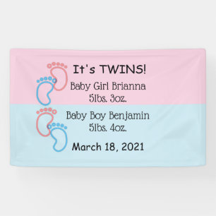 It's Twins Indoor Baby Banner