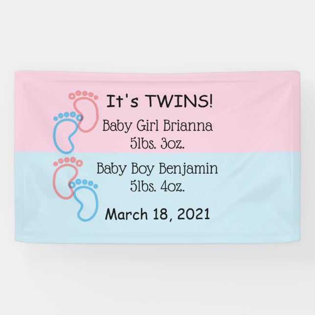 It's Twins Indoor Baby Banner (Horizontal)