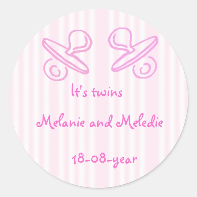 It's twins pacifier classic round sticker (Front)