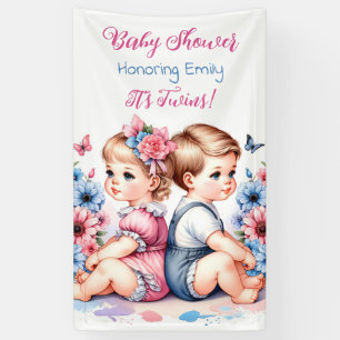 It's Twins! Personalised Baby Shower  Banner