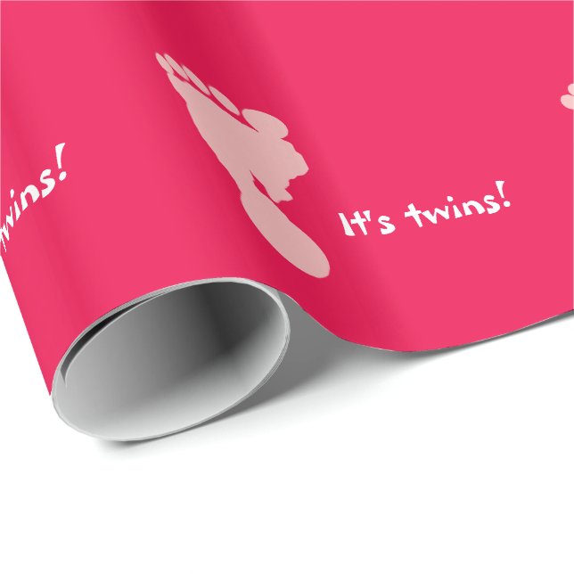 It's Twins Rose Footprints Wrapping Paper (Roll Corner)