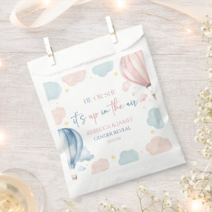 It's Up In The Air Hot Air Balloon Gender Reveal Favour Bags