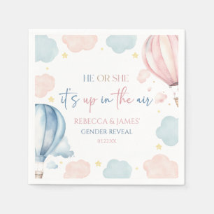 It's Up In The Air Hot Air Balloon Gender Reveal Napkin