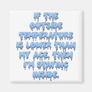 It's way too cold to go outside magnet