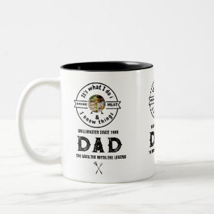 It's What I Do I Smoke Meat Funny Dad Photo Two-Tone Coffee Mug