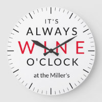 It's Wine o'clock bar clock