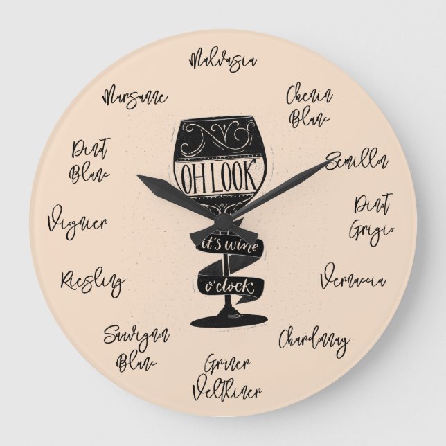 Its Wine O'clock Large Clock (Front)