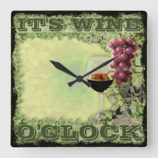 It's Wine O'Clock Square Wall Clock