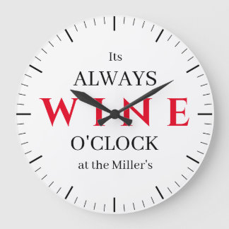 It's Wine O'Clock Wall Clock | Funny Wine Bar 