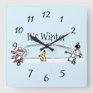 It's Winter  Square Wall Clock