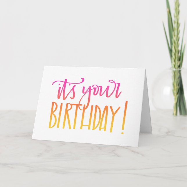 It's Your Birthday! Calligraphy Birthday Card (Front)