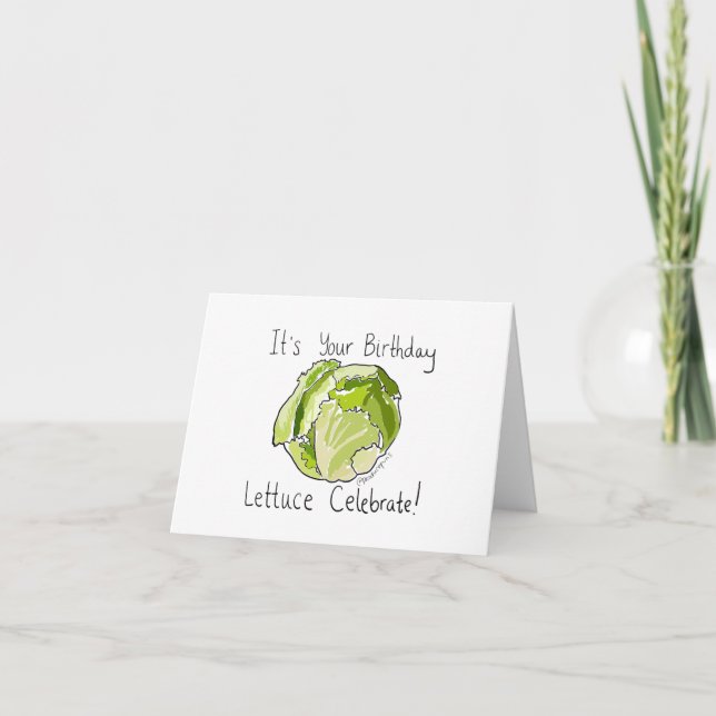 It's Your Birthday Lettuce Celebrate - Horizontal Thank You Card (Front)