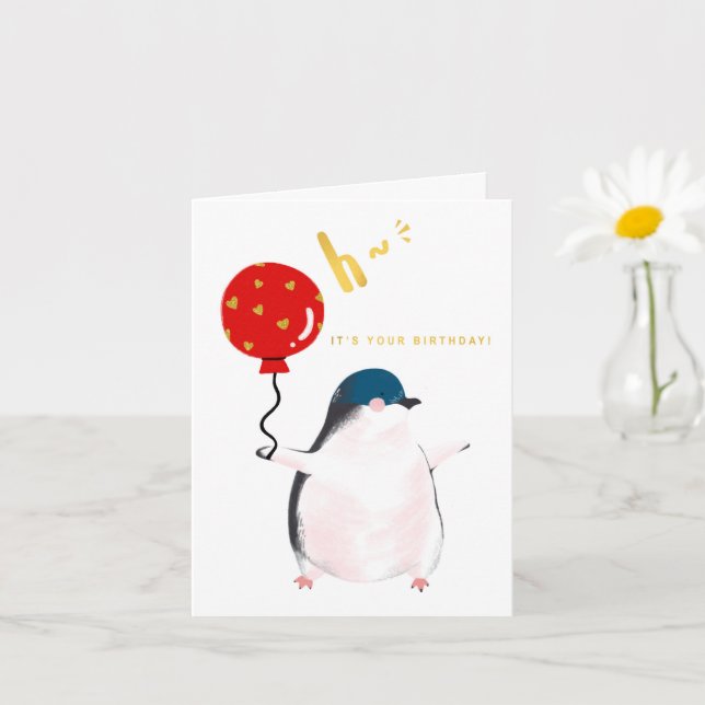 It's your birthday - the little penguin card (Small Plant)
