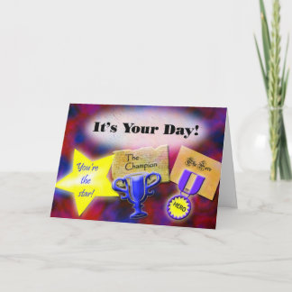 "It's your day!" congrats version card