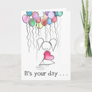 It's Your Day Watercolor Balloons Birthday Card