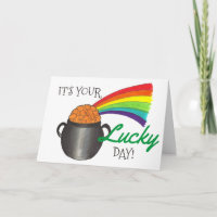 It's Your Lucky Day Rainbow Congratulations Card