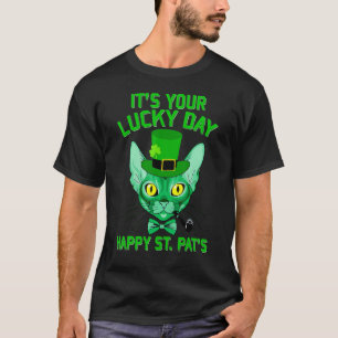 It's Your Lucky Day Sphynx Cat St Patricks Day T-Shirt