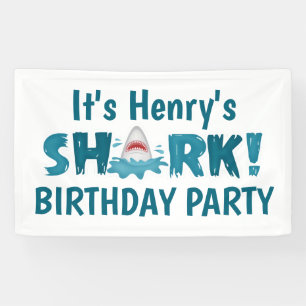 It's Your Name SHARK Birthday Party Kid Banner