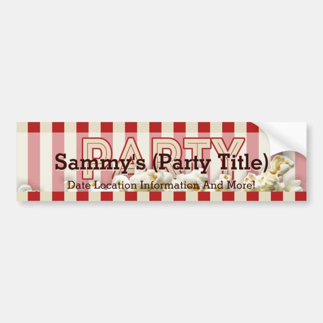 It's Your Party Bumper Statement Personalise it! Sticker (Front)